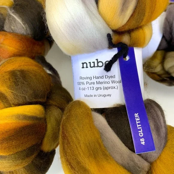 Lot of 8 Malabrigo Nube Roving Glitter Pure Merino - Picture 3 of 3